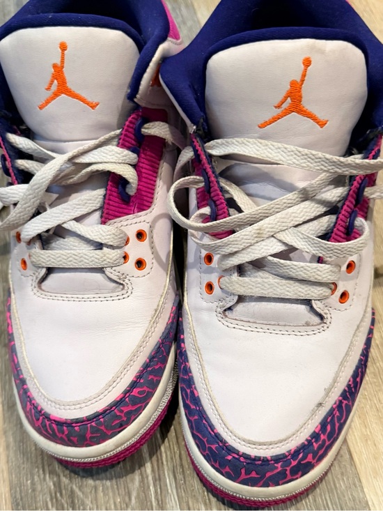 Jordan Kids Sneakers in White, Pink, Purple & Orange